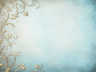 Background vintage light blue with fancy flourishes on edge