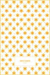simple orange flowers pattern design for napkin cloth