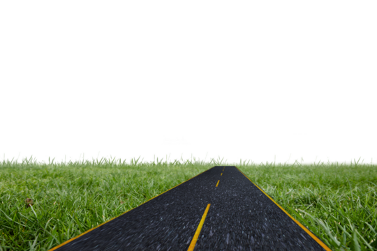 Digital png illustration of road and grass on transparent background - Powered by Adobe