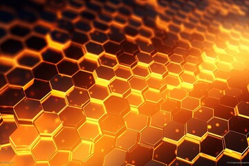 abstract futuristic background with pink blue glowing neon moving high speed wave lines honeycomb and bokeh lights. Data transfer concept Fantastic wallpaper