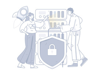 Business People Flat Vector Concept Operation Hand Drawn Illustration
