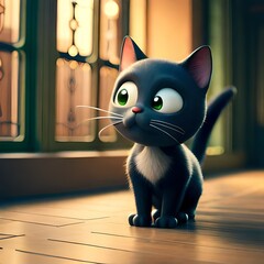 cat on the floor

