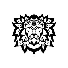 Majestic Mane Floral Lion logo Design