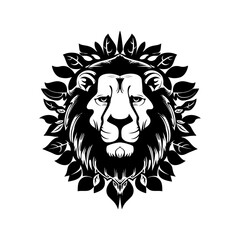 Floral Roar Lion Head Logo