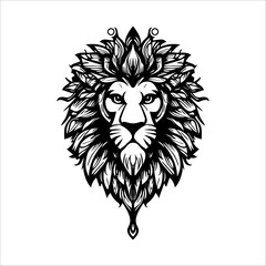 Foliage King Floral Lion logo Design