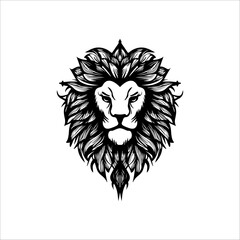 Floral Wildness Lion logo Vector Illustration