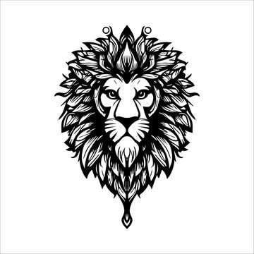 Foliage King Floral Lion logo Design