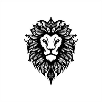 Floral Wildness Lion logo Vector Illustration