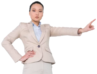 Abwaschbare Fototapete Asiatische Orte Digital png photo of asian businesswoman on transparent background