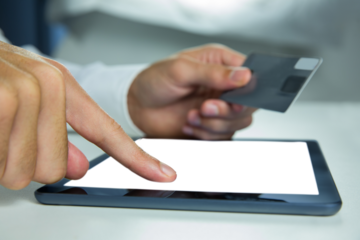 Digital png photo of caucasian hands using tablet on transparent background