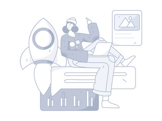 Business People Flat Vector Concept Operation Hand Drawn Illustration
