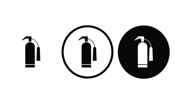 icon Fire Extinguisher flow black outline for web site design and mobile dark mode apps 
Vector illustration on a white background