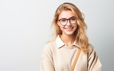 Fototapeta premium Young blonde student woman