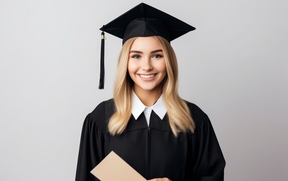 Young blonde student woman