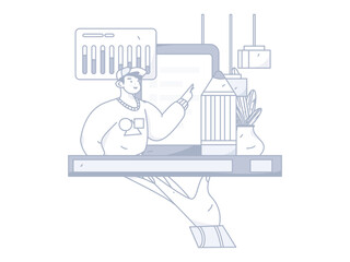 Business People Flat Vector Concept Operation Hand Drawn Illustration
