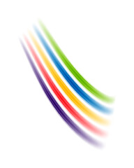 A vibrant and playful design featuring rainbow-color lines arranged in a dynamic composition, perfect for adding a pop of color to any project