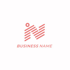 design logo creative line and letter N