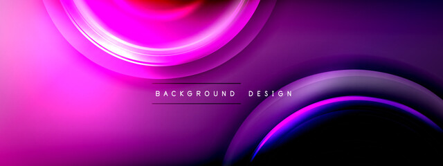 Circles lines and bubbles on bright glowing effect gradient with light and shadow effects. Dynamic interplay of light, shadow and depth. Futuristic and rhythmic technology design