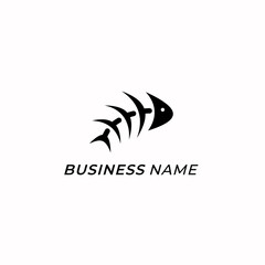 design logo creative bone and fish
