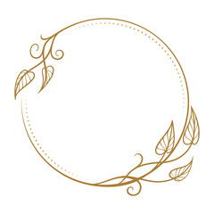 Vector round floral frame with ivy leaves decoration