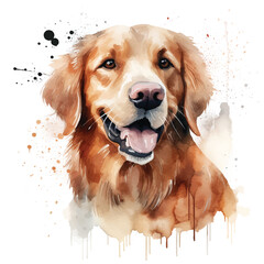 Colorful Canine Portrait against a White Canvas