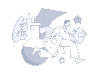 Medical Characters Anti-epidemic Flat Vector Concept Operation Hand Drawn Illustration
