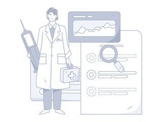 Medical Characters Anti-epidemic Flat Vector Concept Operation Hand Drawn Illustration
