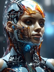 modern futuristic cyborg lady