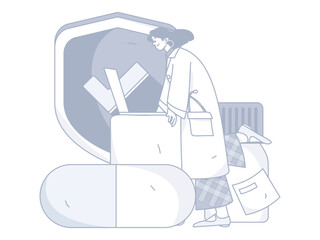 Medical Characters Anti-epidemic Flat Vector Concept Operation Hand Drawn Illustration

