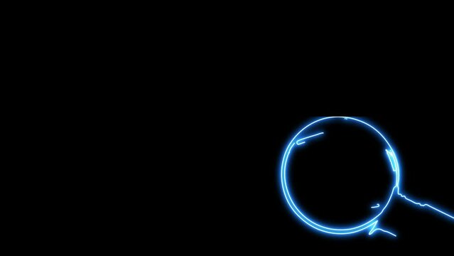 glowing magnifying lens animation