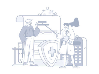 Medical Characters Anti-epidemic Flat Vector Concept Operation Hand Drawn Illustration
