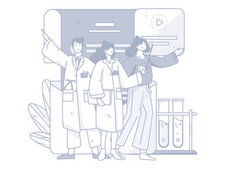 Medical Characters Anti-epidemic Flat Vector Concept Operation Hand Drawn Illustration
