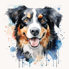 Tranquil Canine Illustration against a White Background