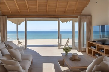 Obraz premium Habitación con vistas al mar