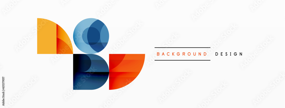 Poster circular symphony a captivating vector geometric abstract background, embracing a harmonious composi