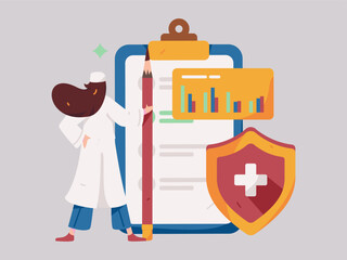 Medical Characters Anti-epidemic Flat Vector Concept Operation Hand Drawn Illustration
