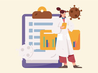 Medical Characters Anti-epidemic Flat Vector Concept Operation Hand Drawn Illustration
