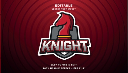 knight vector text effect with modern style design usable for logo or company campaign