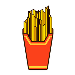 Crispy Temptation: Vector Illustration of Golden French Fries