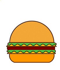 Colorful Vector Illustration of a Gourmet Burger