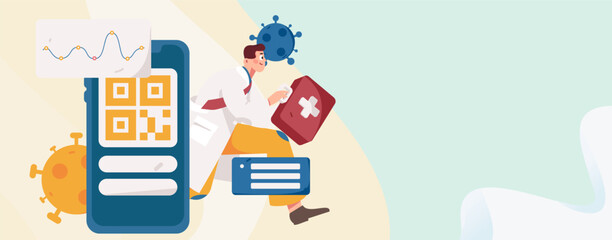 Medical Characters Anti-epidemic Flat Vector Concept Operation Hand Drawn Illustration
