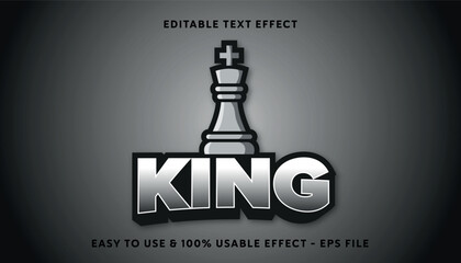 king vector text effect with modern style design usable for logo or company campaign