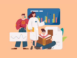 Medical Characters Anti-epidemic Flat Vector Concept Operation Hand Drawn Illustration
