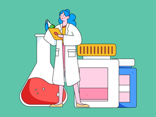 Medical Characters Anti-epidemic Flat Vector Concept Operation Hand Drawn Illustration
