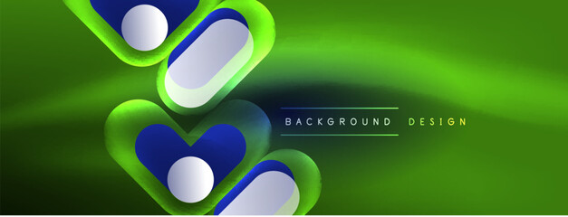 Glowing round shapes abstract background. Template for wallpaper, banner, presentation, background