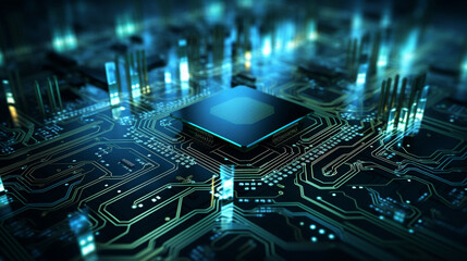 3D Conceptual Illustration of AI: The Fusion of Technology and Intelligence