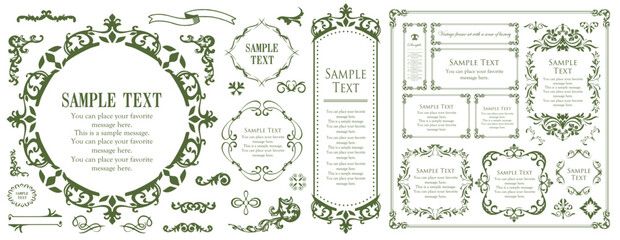 Fashionable frame. Design template. A set of gorgeous foreheads.