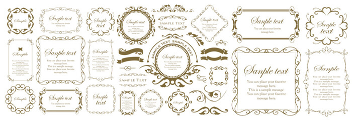 Fashionable frame. Design template. A set of gorgeous foreheads.