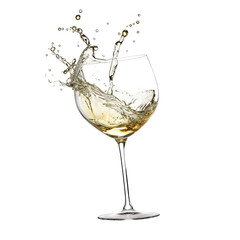 white wine glass isolated