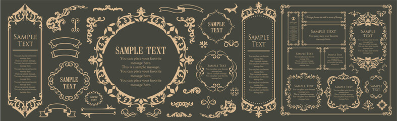 Fashionable frame. Design template. A set of gorgeous foreheads.